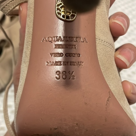 Aquazzura Sexy Thing Wrapped Tan Heels + Dustbag - Picture 14 of 16
